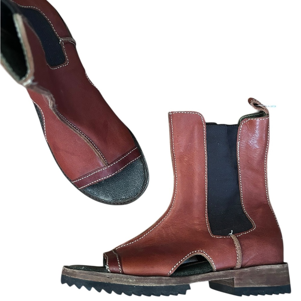 🌿 Jim Barnier Artisan Leather Cutout Chelsea Boots 🌿